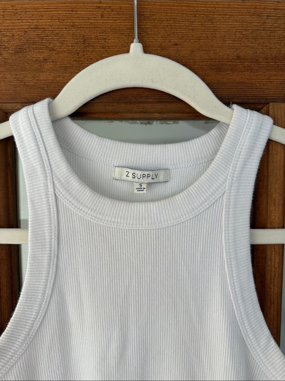 Z Supply White Ribbed Racer Tank - Picture 3 of 3